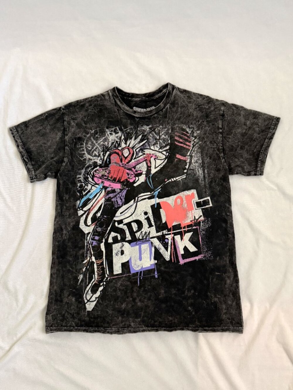 Spiderman Spider Punk T Shirt Small Black Marvel Comics